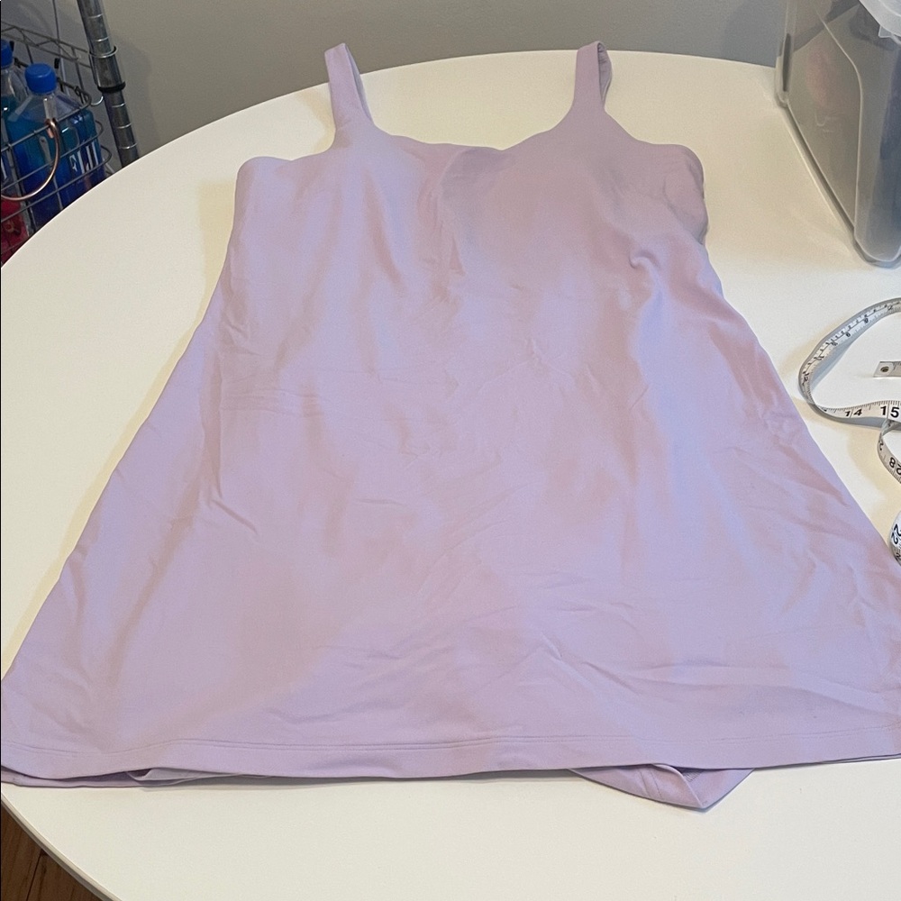 Lululemon Size 14 Baby Purple Align Dress With Under Shorts Pockets Padded Tank - Picture 10 of 10